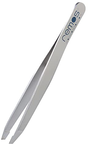 REMOS Profi Pinzette mit extra feinen Spitzen zum Zupfen der Augenbrauen - satin