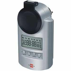 Brennenstuhl 2 x Wochenzeitschaltuhr DT IP44 Primera-Line Silber