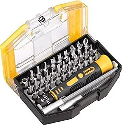 kwb Box di bit di sicurezza - 37-TLG incl. Bit, 1/4 Hexagon Drive azionamento rapido Porta bit e maniglia in scatola di plastica stabile