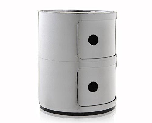 Kartell Componibili, 2 Elements, Verchromt, Runde Basis