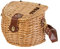 VERDELOOK | Cesto portafunghi in Vimini con Coperchio e Tracolla, 30x20x24 cm