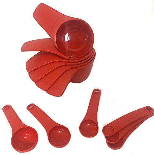 Tupperware Mesureur Mates Ensemble tasses et cuillères Rouge piment