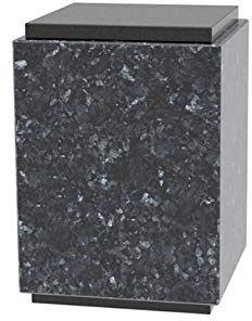 Marbrerie Funelior Labrador-Bleu - Urne funéraire - Granit - Bleu - 28x20x20 cm