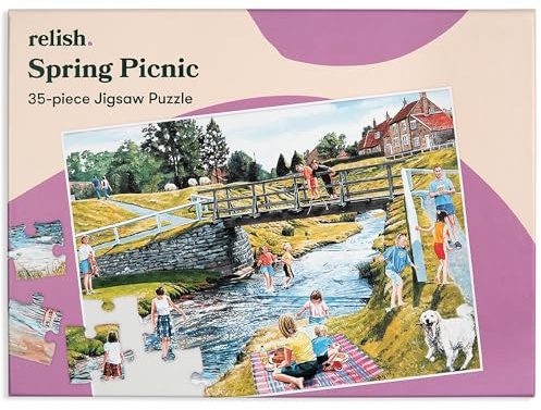 Relish Großes 35-Teile-Puzzle für Senioren mit Demenz – Frühlingspicknick | 35-Teile-Großpuzzle für Demenz & Alzheimer. Fördert Gedächtnis, Konzentration und sanfte kognitive Anregung.