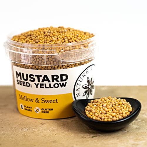 Nature Kitchen Mustard Seed Yellow 80G Pot of Seasoning Spices and Herbs. Gluten-Free and Vegan, Everyday Cooking Blends for Marinades, Sauces, Frying, Baking Or Grilling