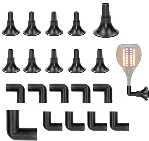 20Pcs Plastic Solar Torch Lights Outdoor Accessories, EsLuker.ly Replacement ABS Plastic Wall Bracket& Wall Mounting Base for Solar Torch Garden Lights Christmas Pathway Markers (Wall Connector+Base)