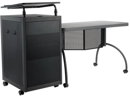 Oklahoma Sound Metal Teacher's WorkPod Desk and Lectern Kit in Charcoal