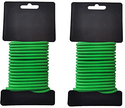 Namvo 2 Pack Garden Soft Rubber Tie, 3.5mm x 8m Green Garden Tie Twist Wire Tie Cord Tomato Flower Ties for Gardening Climbing Plants