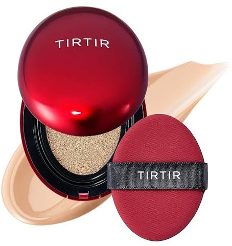 TIRTIR Mask Fit Red Cushion Foundation | Volle Deckkraft, Leicht & Hautnah, Satin Glow Finish | Koreanisches Cushion Make-up, Tattoo-Abdeckung, Aufbauend (0,63 Fl Oz), 23N Sand