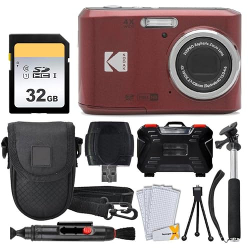 Kodak PIXPRO FZ45 Appareil Photo Numérique + Carte Mémoire 32 Go + Étui pour Appareil Photo Point and Shoot + Monopode Extensible + Stylo de Nettoyage d'Objectif + Protecteurs d'écran LCD + Trépied de