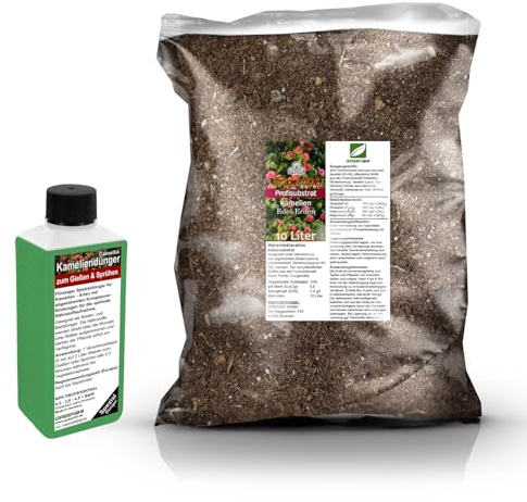 Umtopf - Set für Kamelien Camellia - bestehend aus 10 Liter Spezial - Substrat und darauf abgestimmten Flüssigdünger NPK Volldünger (für Kamelien)