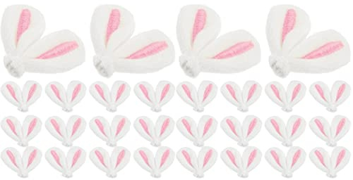 ABOOFAN 40 Stück Osterhasen-Ohrschmuck Filz Hasenohren Zum Basteln DIY-Stirnband Haarspangen Um Accessoires Für Ostern Herzustellen, Rosa, 5x4cm, (16H02R23GH5I3)