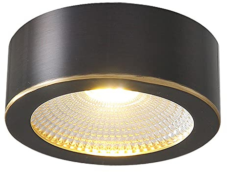 USMJQVZ Full Copper Surface Mounted Downlight Ceiling Light Black Flush Mount Spot Light 3W,5W,7W,9W Ceiling Spotlight 3000K/4000K/5000K Selectable