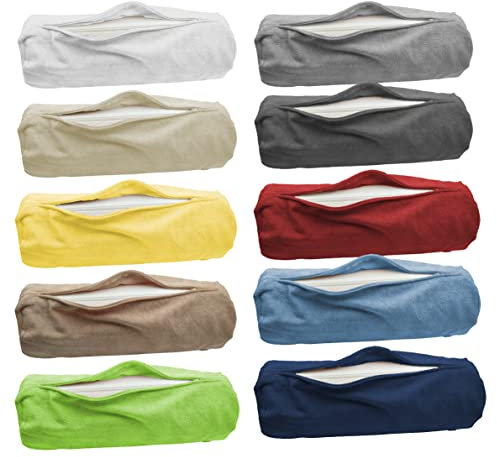 Kneer Nackenrollenbezug Frottee Reißverschluss für 15x40 cm Nackenrollen Farbe: Sand