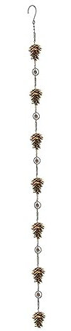 Tsudoku 1 PCS Metal Pine Cone Shaped Rain Chain Pine Cone Rain Chain Metal Iron Bells