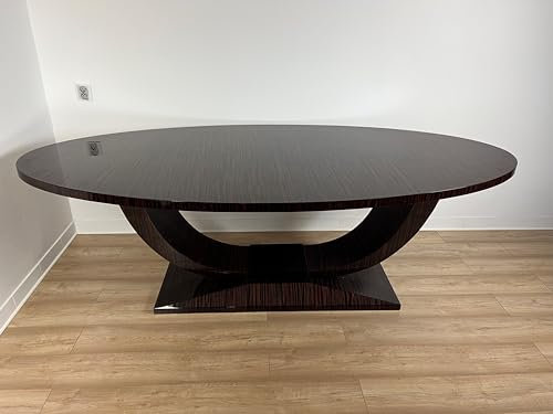 Retroles Ovaler Art Deco Esstisch 240 x 120 cm - Ebenholz Makassar Hersteller von Art Deco Möbeln