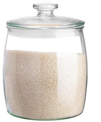 Sions Clear Glass -Reisspender, Getreidespeichereimer Mit Versiegelungsdeckel, Multifunktionalem Mehl Und Getreidebehälter, Kreativer Glas Lebensmittelvorratsbehälter,6kg