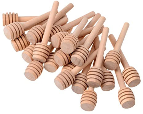 PRETYZOOM Lot de 30 Mini Cuillères À Miel en Bois De 8 Cm Bâtonnets À Mélanger pour Mélanger Le Sirop en Toute Sécurité