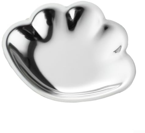 Bandeja de acero inoxidable, bandeja de joyería cosmética, bandeja de almacenamiento de metal, 9 x 7 cm, color rosa