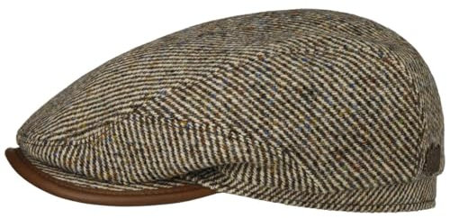 Stetson Merino Flat Cap Schiebermütze Tweed Herren Winter Made in Germany grün 60 cm