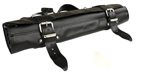 sako | Spaltleder modell1 | Messertasche Leder für Kochmesser - Robuster Messerkoffer aus Schwarzem Leder | Messertasche für Köche | Ideal für Messer & Bestecktasche