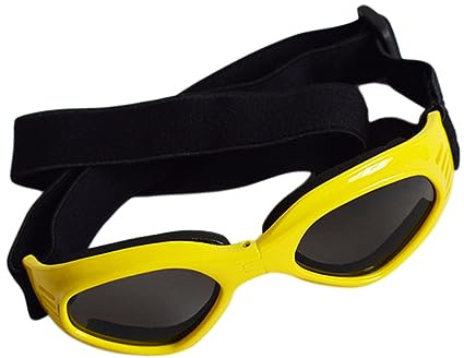 BESPORTBLE Verstellbare Gelbe Dreieck-pet-Sonnenbrille Mit Uv-Schutz Wind Wasserabweisenden Hundebrillen Für Katzen Und Hunde Atmungsaktive Haustierbrille Mit Belüftungsschutz