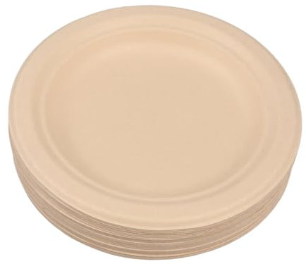 Healeved 100pièces Plateaux Ronds Jetables Carton pour Fêtes Mariages et Anniversaires Vaisselle pour Présentation de Nourriture
