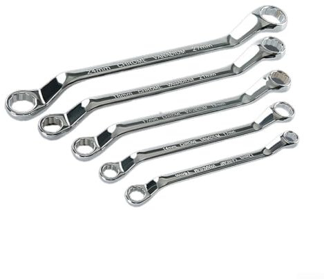Rust Resistant Metric Offset Box End Wrench Spanners, Chromium vanadium Steel, 45 Degree Double Ring (5.5 x 7mm)