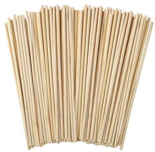 Wooden Sticks for Crafting, 100 Pcs Wooden Dowel Rods Round Wood Dowling Rods Hardwood Sticks for Crafts DIY 300mm x 3mm