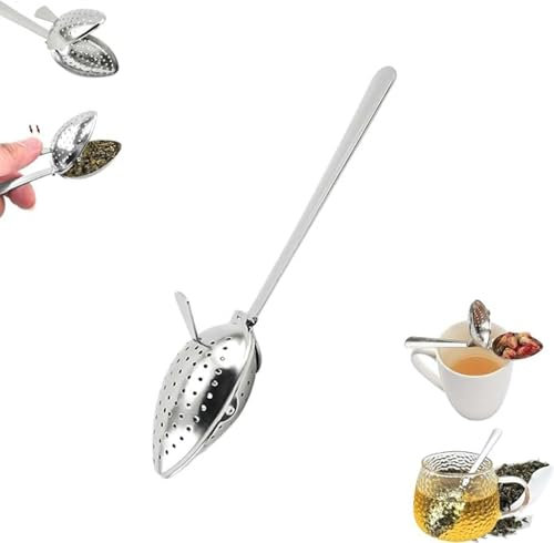 Diffuseur De Thé À La Cuillère En Acier Inoxydable, 2025 Nouveau Infuseur De Thé En Acier Inoxydable, Trou De Thé À Trous Fins Pour Le Thé En Vrac Et Le Café Des Feuilles