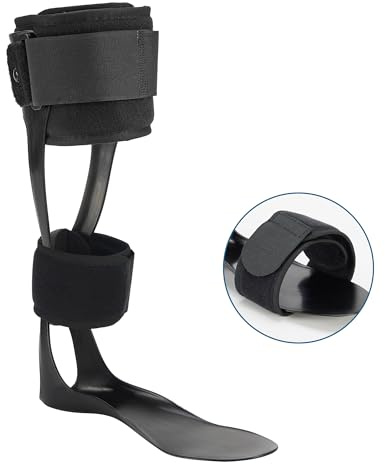 Jewlri AFO Drop Foot Brace, Drop Foot Stabilizer, AFO Support for Walking, Lightweight, Trimmable, Polyethylene, fits Most Shoes Easily (Right, Large)