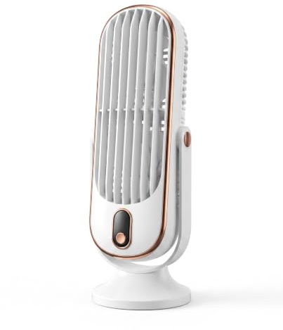 Ventilador de Torre para Dormitorio, Ventilador de Mesa Oscilante Ultra Tranquilo, Poderoso Personal Personal de Pie con 5 Engranajes, de Escritorio Recargable de USB Eléctrico Portátil para Casa,