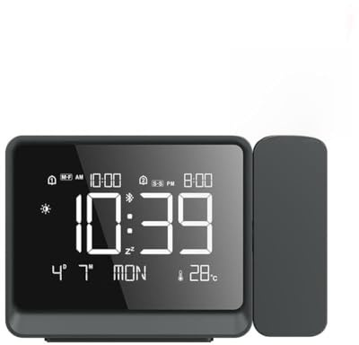 Uxsjakjsd Weather Station Bluetooth Projection Alarm Clock Featuring Temperature Display Thermometer Atmosphere Night Light Table Clock