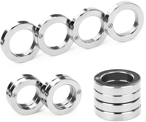 Yooyan Fidget Ring Set Für Erwachsene, Faltbare 4-Finger Ringe, Zappelspielzeug Für Erwachsene, Stressabbau, Drehen & Verbinden, Anti-Angst-Artikel, Doppelfunktion Als Notfall-Glasschläger