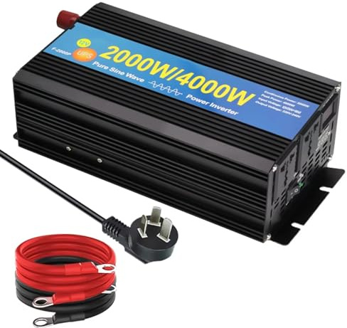 Inverter Onda Pura Inverter Con Caricabatterie 2000W/4000W DC 12V/24V A AC 220V 230V Convertitore Trasformatore A Onda Sinusoidale Pura Fuori Rete Casa Convertitore(4000W 12V 60hz UN)
