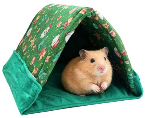 Chinchilla-säng | triangulärt sovtält 2-i-1 | igelkottshus, för små husdjur kanin skäggiga drakar inhägnad vardagsrum hörn