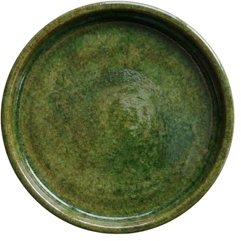 Provencelia Keramik-Untersetzer Tropengrün Durchmesser: 24 cm, Höhe: 3,4 cm- Handgefertigt frostsicher