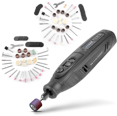 STAHLWERK Meuleuse multi-usages sans fil AMF-80 ST + Kit d'accessoires de 133 pièces - Outil multifonction pour bois, métal et plastique | Ponceuse rotative sans fil USB‑C