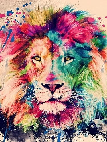Puzzle 1000 Teile Erwachsene, Bunter Löwe Puzzle 1000 Teile Tiere, Jigsaw Puzzle Erwachsene 1000 Teile Fantasy Kunstmotive, Impossible Klassische Puzzles als Geschenke und Wanddeko 70x50 cm