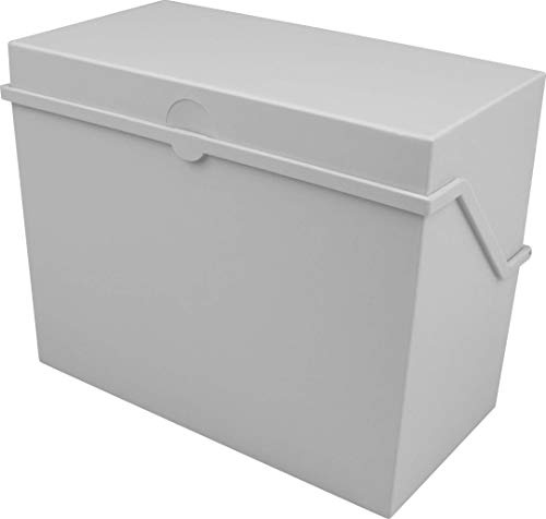 helit H6214682 - Karteikarten Box „the index“ DIN A6 quer, Kleinkartei lichtgrau für ca. 400 Karten | Kleinkartei für ca. 400 Karteikarten zur geordneten Archivierung