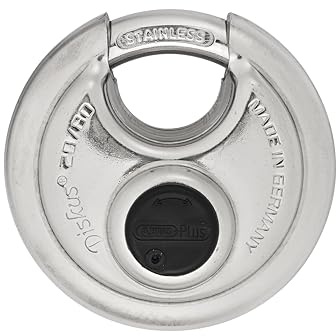 ABUS 20/80 Heavy Duty Diskus Storage Padlock with 2 Keys for Storage, Outdoor, Commercial, 3.16in (80.2mm) Wide, Keyed Different