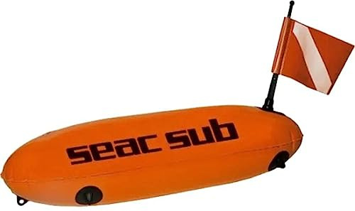 Seac Boya Torpedo con Bandera y Cabo 25 mt, Anaranjado