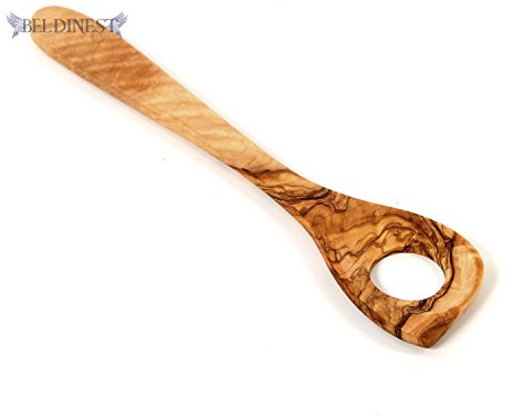 Idée de cadeau vente. 30,5 cm de bois d'olivier Cuillère à Sauce, ustensile de cuisine pointu Cuillère