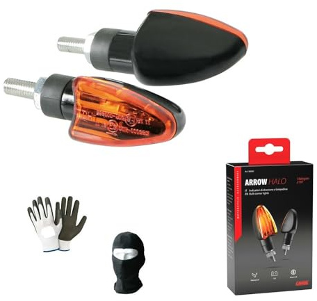 COMPATIBILE CON HONDA TRANSALP XL 700V COPPIA DI FRECCE A LAMPADINA 12V - 21W OMOLOGATE E13 UNIVERSALE PER MOTO LAMPA 90092 ARROW VETRO ARANCIO LUCE ARANCIO