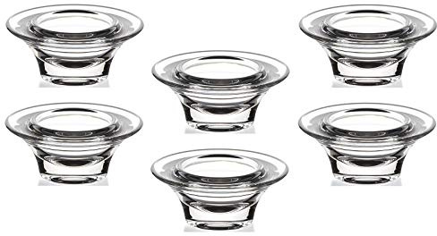 Eierbecher 6er Set rund 8 cm aus klarem Glas, kristallklar, elegantes Frühstücksservice für Frühstückstisch Küche Tischdeko & Osterdeko