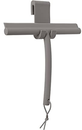 blomus Duschabzieher -VIPO- Duschwischer mit Halterung 24 cm breit Abzieher aus Silikon für Dusche, Badezimmer Fensterabzieher Scheibenabzieher Satellite