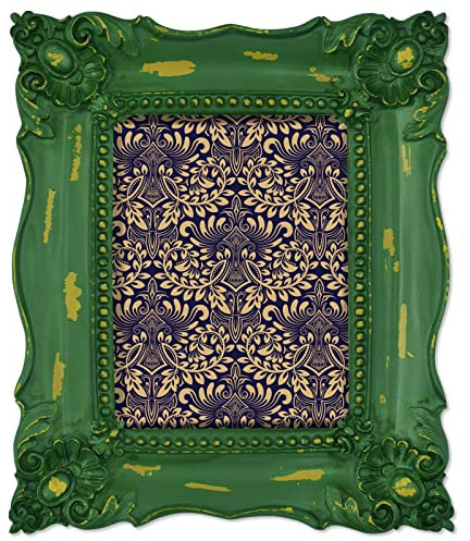 Simon's Shop 6x8 inch Cornice Barocca Cornici 15x20 cm Shabby Chic Cornici 8 x 6 in Verde Mosso