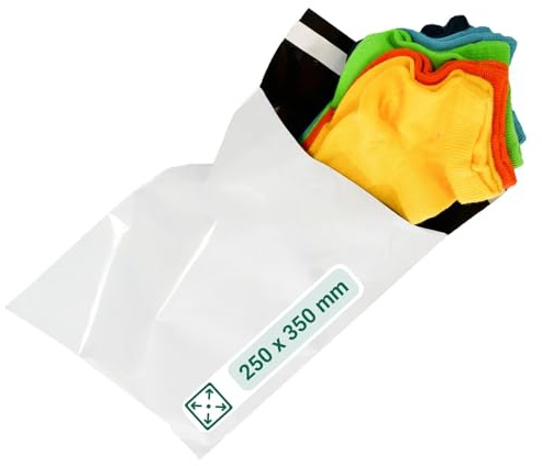 dm-folien gmbh 1000 Stk. Profi Coex Versandtaschen 250 x 350 mm I Reißfeste Versandbeutel für Kleidung & Textilien I Versandtüten selbstklebend & blickdicht I Plastiktüten Stärke 50 my