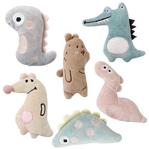 FANTESI 6 Pcs Cat Toys for Indoor Cats, Kitten Chew Toys with Catnip Self-Playing Catnip Chew Toys Soft Plush Cat Pillow Entertaining Toys for Pet Playing Chewing Grinding Claw Teeth Cleaning