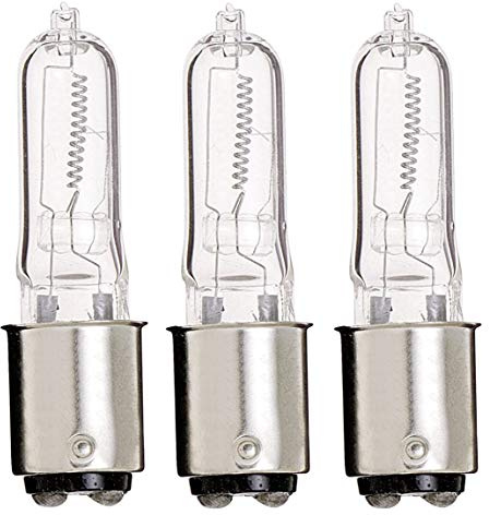 Satco S1981 Halogen Light Bulb, 120V, 50W, Clear Finish, Bayonet Double Contact Base, Dimmable, 2000 Hours Rated Life, BA15d ANSI Base, 750 Lumens, 2.94 MOL, 0.5 MOD, 2900K, Pack of 3